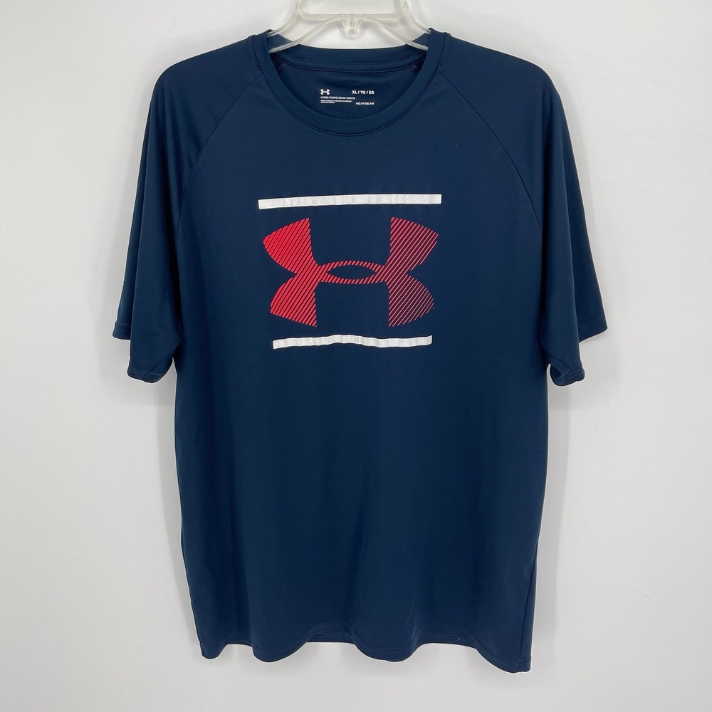 Under Armour Men's‎ Navy Blue HeatGear Graphic Performance Gym T-Shirt Size XL